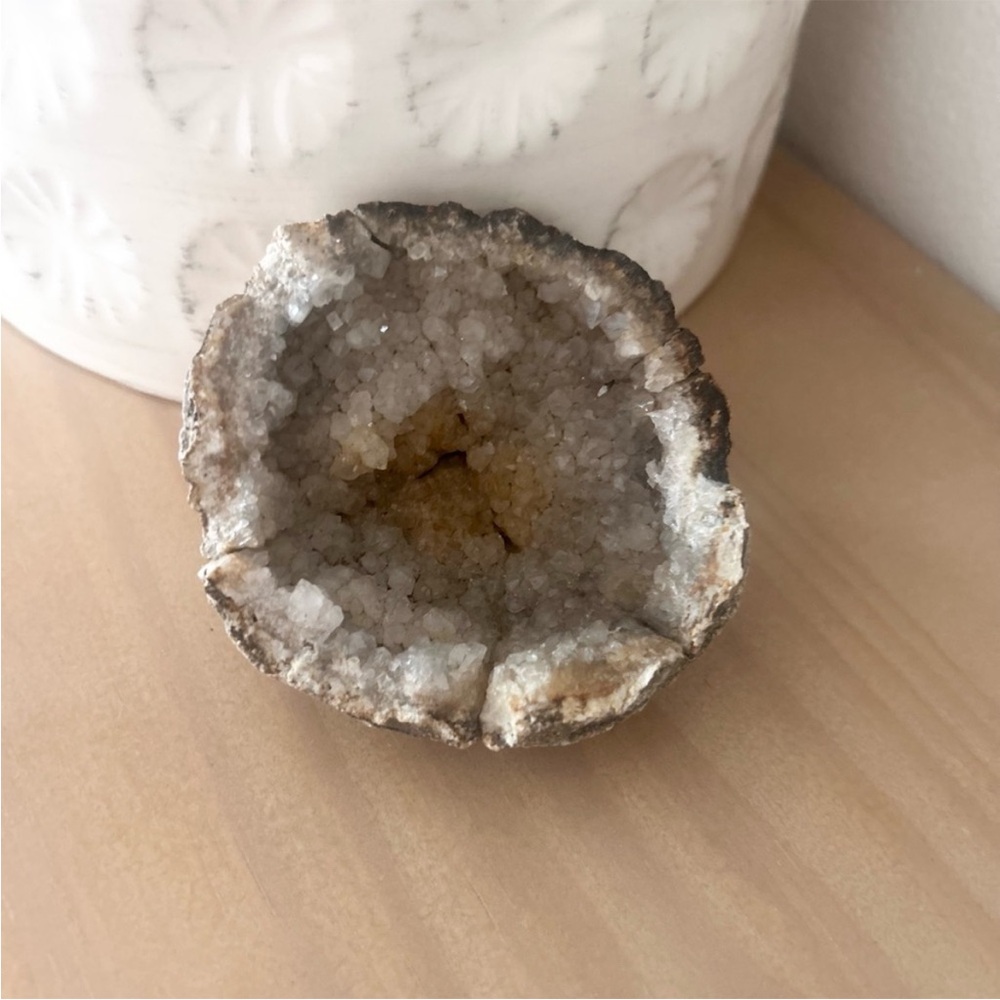 Natural Geode Half Slice Crystal Home Decor Accent Stone Display Piece